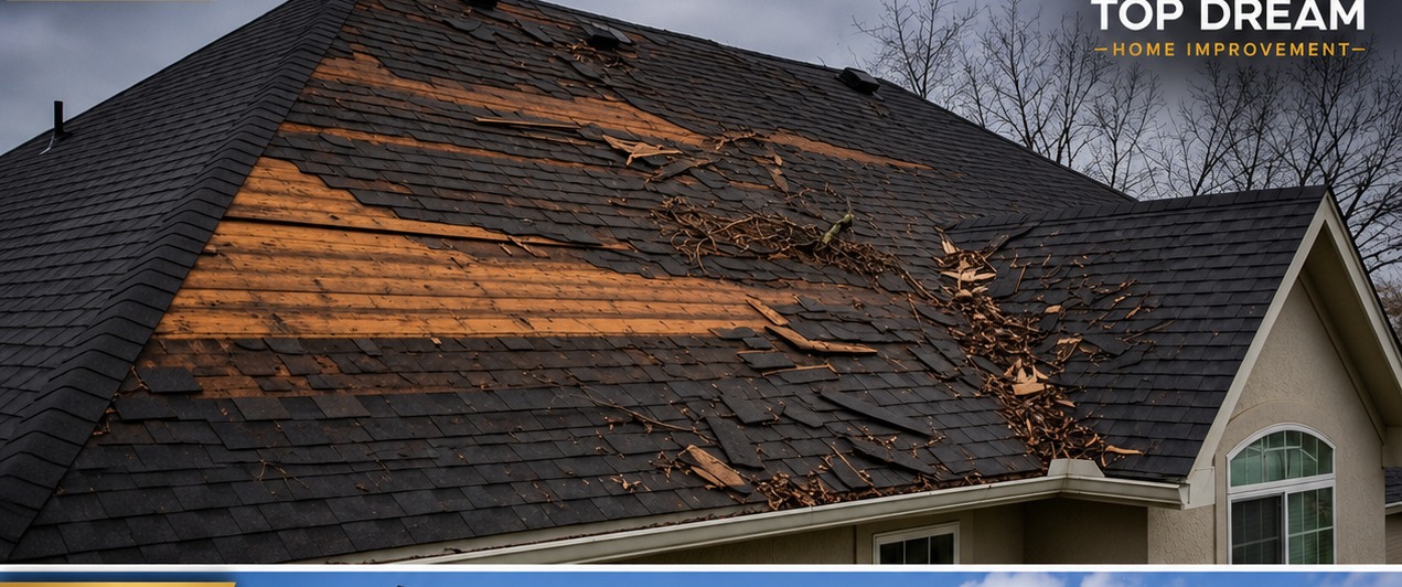 Before Storm-Damage Shingle Roof Restoration
