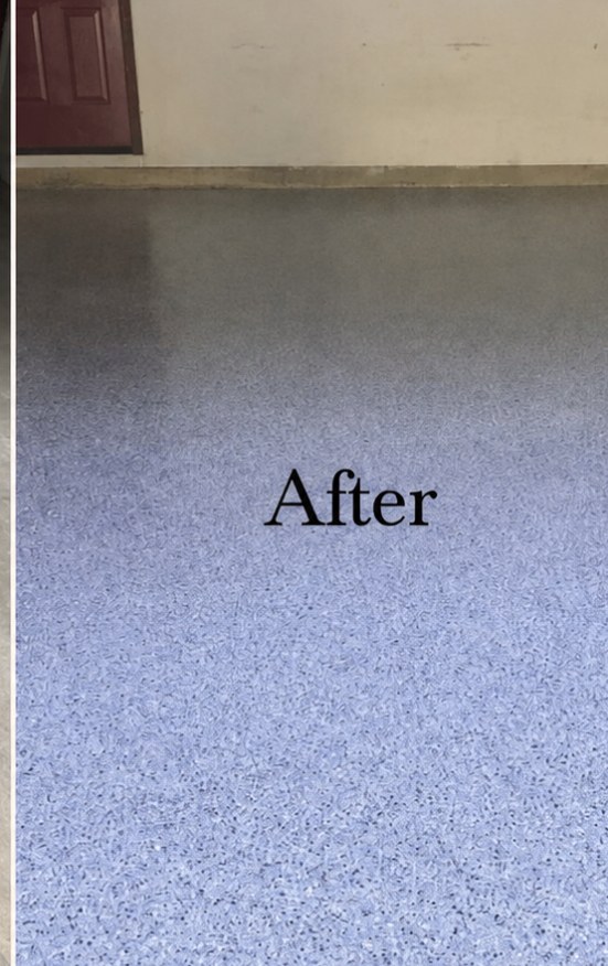 Finished decorative flake garage floor coating installed by Top Dream Home Improvement